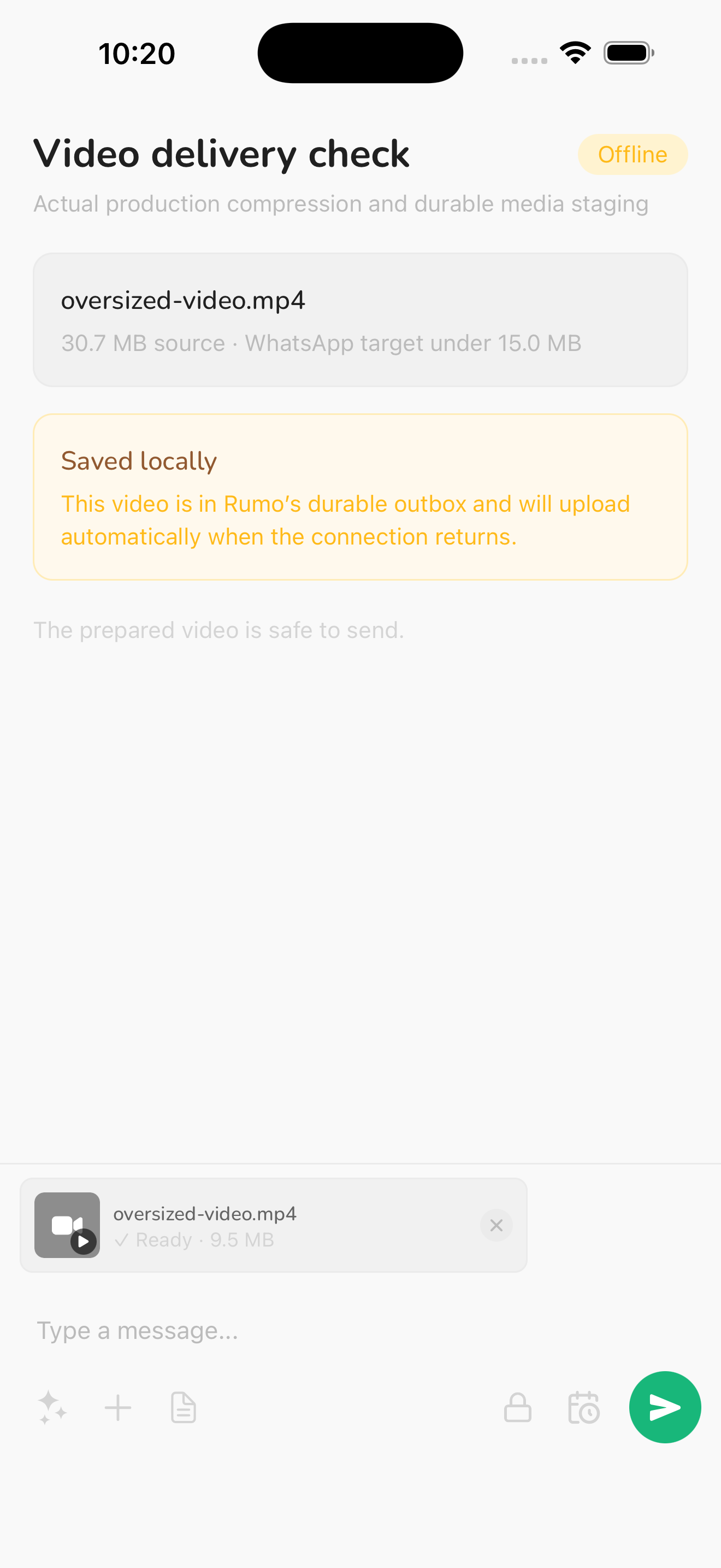iOS video ready and saved locally